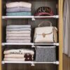 Garde-robe réglable, organisateur de placard, étagères de rangement pour vêtements de cuisine
