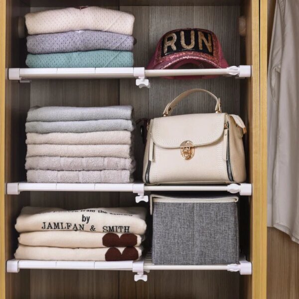 Garde-robe réglable, organisateur de placard, étagères de rangement pour vêtements de cuisine