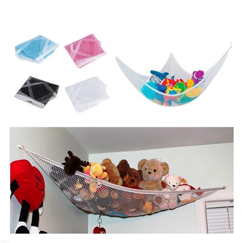 Grand hamac en maille pour enfants, rangement de chambre à coucher