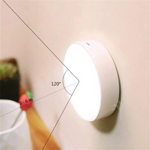 Lampe Led ronde rechargeable USB avec détecteur de mouvement, veilleuse