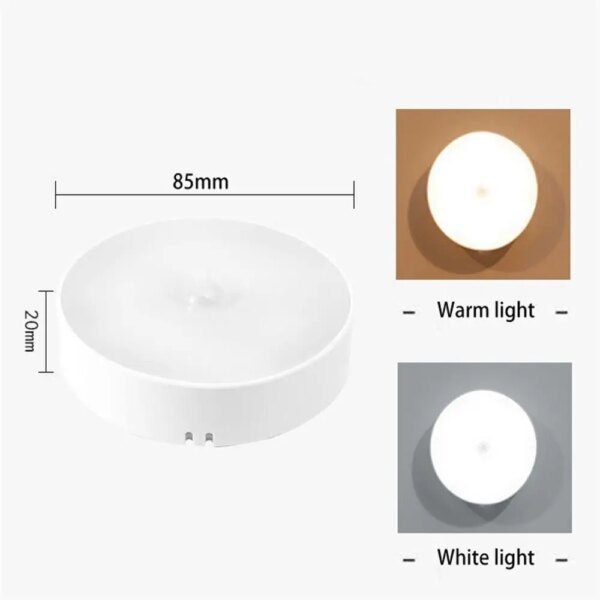 Lampe Led ronde rechargeable USB avec détecteur de mouvement, veilleuse