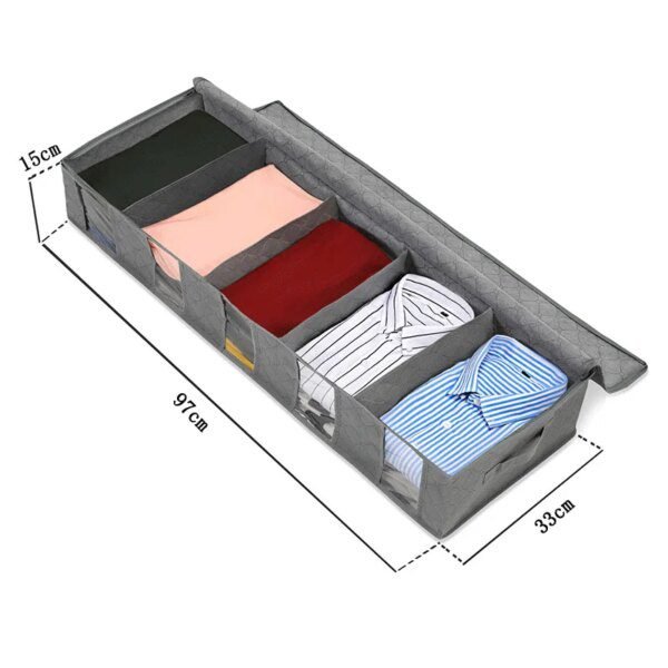 Sac de rangement sous le lit pour couette, grande boîte de rangement non tissée avec fermeture éclair