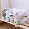 Armoire de rangement chaussures blanches, 1 pièce, Double étagère permettant de gagner de l'espace