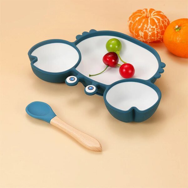 assiette crabe bebe, bol d'alimentation en Silicone
