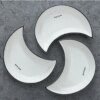 Plateau en forme de lune, assiette céramique blanche