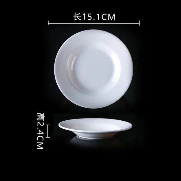 Plat à Sauce en plastique, assiette ronde blanche de qualité alimentaire