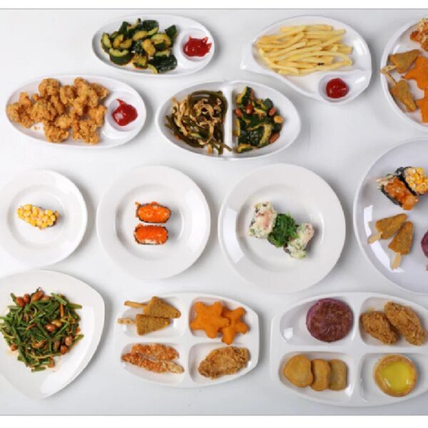 Plat à Sauce en plastique, assiette ronde blanche de qualité alimentaire