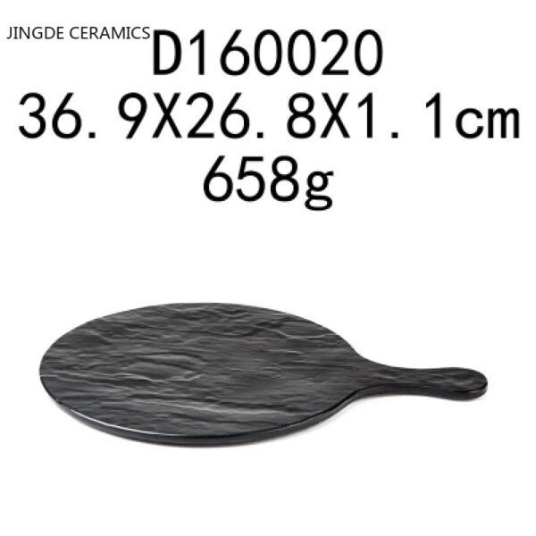 Assiette assiette en mélamine pour restaurant japonais, 1 pièce, plastique noir, finition mate, vaisselle, vente en gros