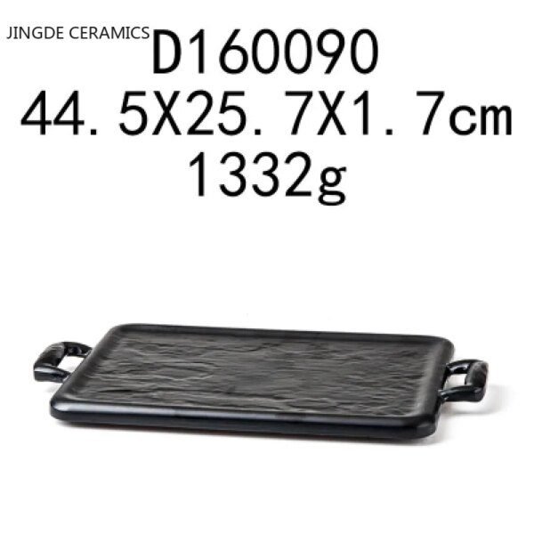 Assiette assiette en mélamine pour restaurant japonais, 1 pièce, plastique noir, finition mate, vaisselle, vente en gros