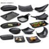 Assiette à os en plastique noir de qualité alimentaire