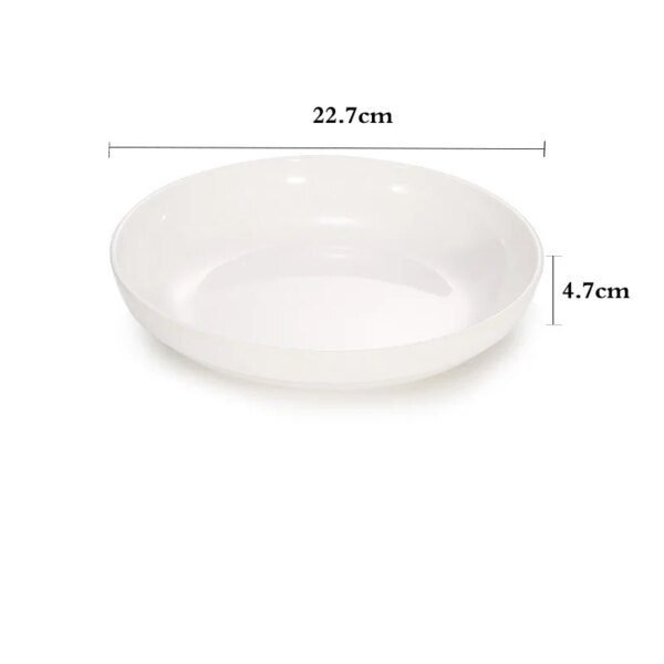 Assiette en mélamine blanche créative, pas facile à casser