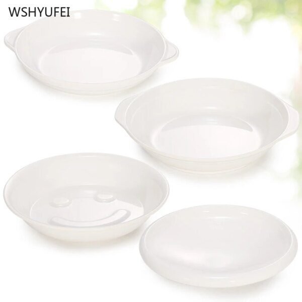 Assiette en mélamine blanche créative, pas facile à casser