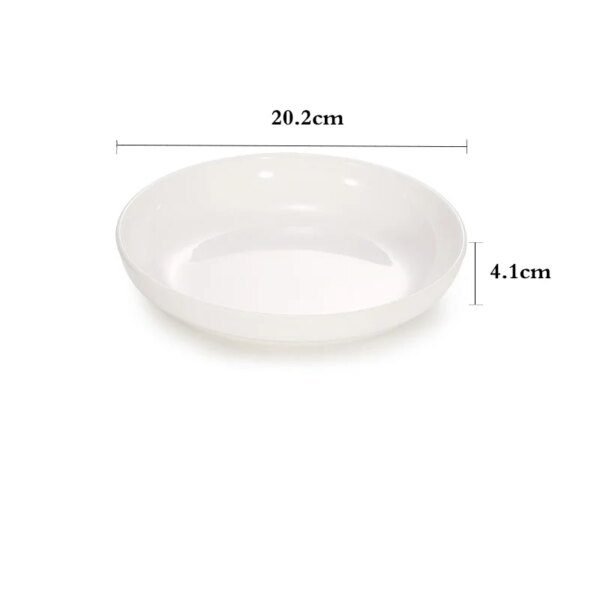 Assiette en mélamine blanche créative, pas facile à casser