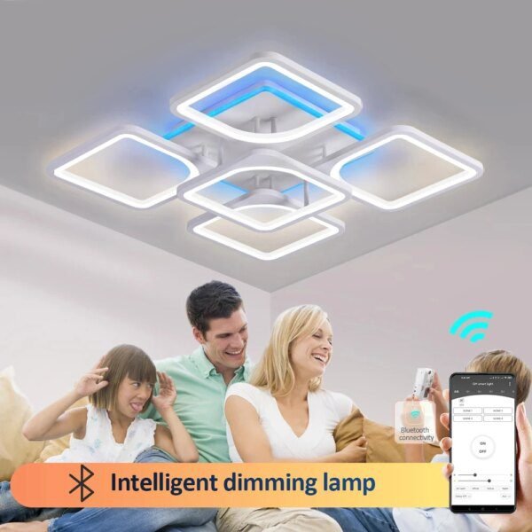 plafonnier salon au Design Moderne avec Effet de Rétro Éclairage, Nouveauté 2023