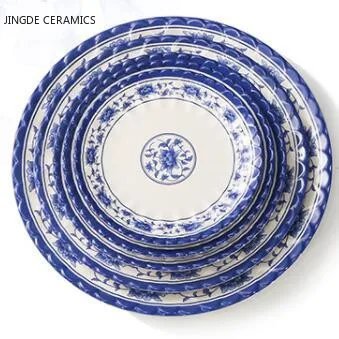 Assiette en plastique de Style chinois, assiette ronde de dîner