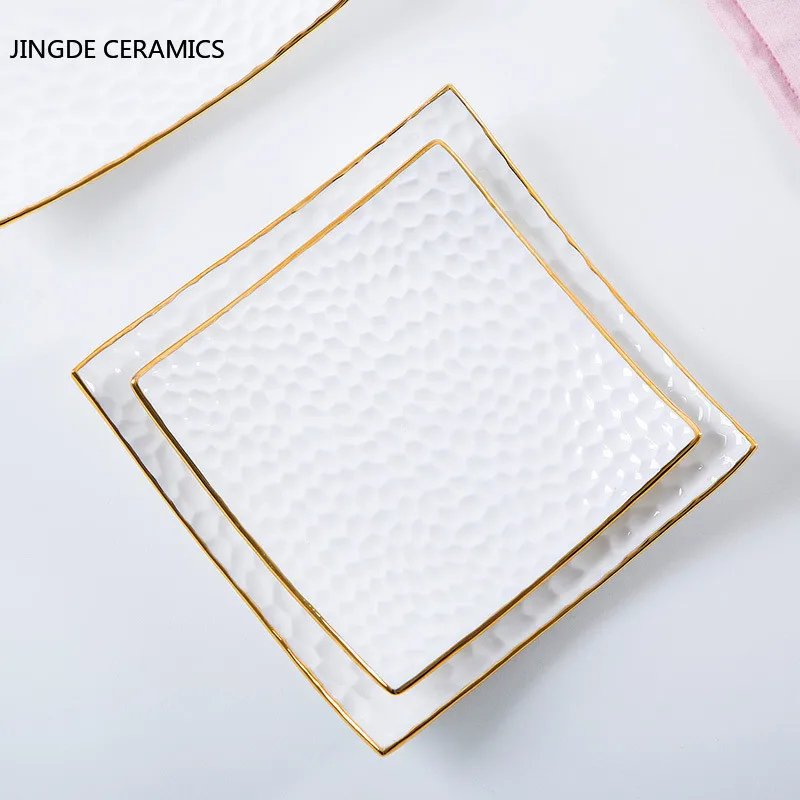 Assiette gâteau ustensile de — Assiette à gâteau en céramique dorée | home20.fr