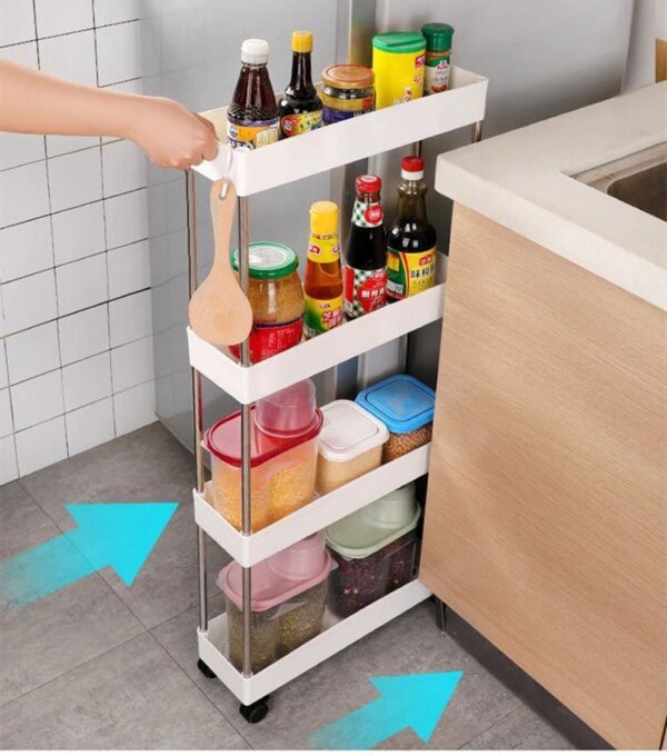 Etagere de rangement pour cuisine à 3/4 niveaux, étagère de rangement pour chariot