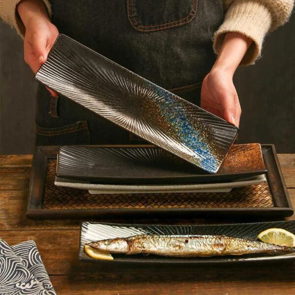 assiette sushi japonaise en céramique, vaisselle de cuisine occidentale