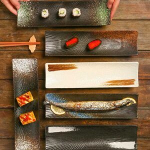 assiette sushi japonaise en céramique, vaisselle de cuisine occidentale