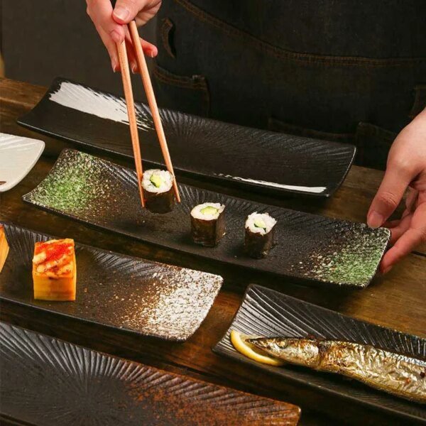 assiette sushi japonaise en céramique, vaisselle de cuisine occidentale