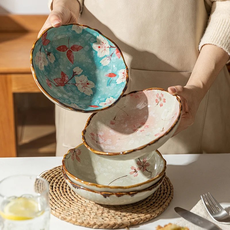 Bol salade ustensile de — Bol à salade de fleurs japonaises de 7.5 pouces | home20.fr
