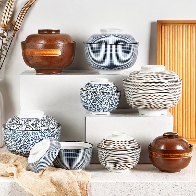 Bol ragoût ustensile de — Grand bol à ragoût de Style japonais 4.5/6.5 pouces en céramique | home20.fr