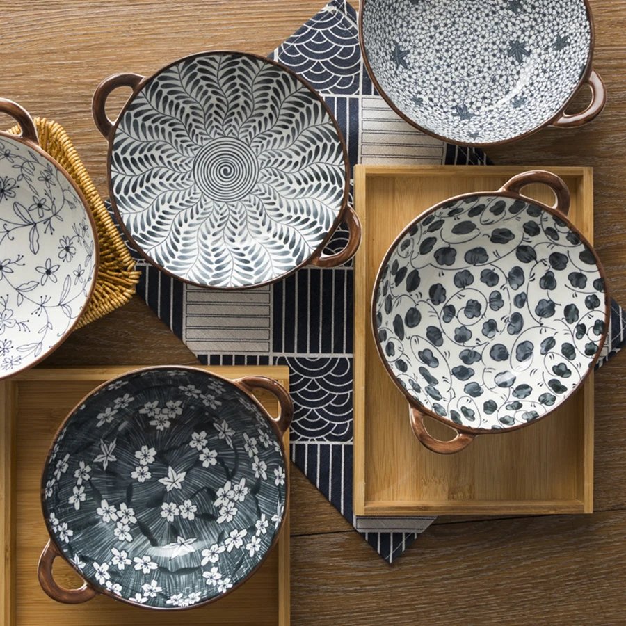 Japonais bol soupe ustensile de — bol soupe japonais avec poignée, bol à salade en céramique | home20.fr