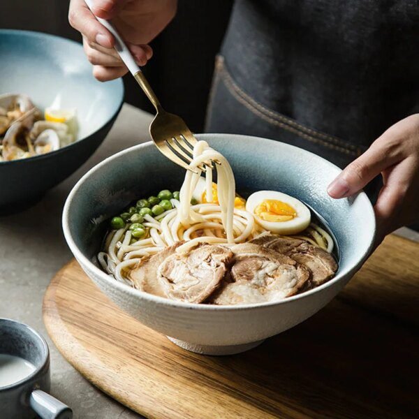 Bol japonais ramen en céramique pour nouilles simples