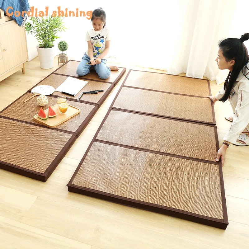 Tatami Japonais Brillant – Coussin de Couchage d’Été