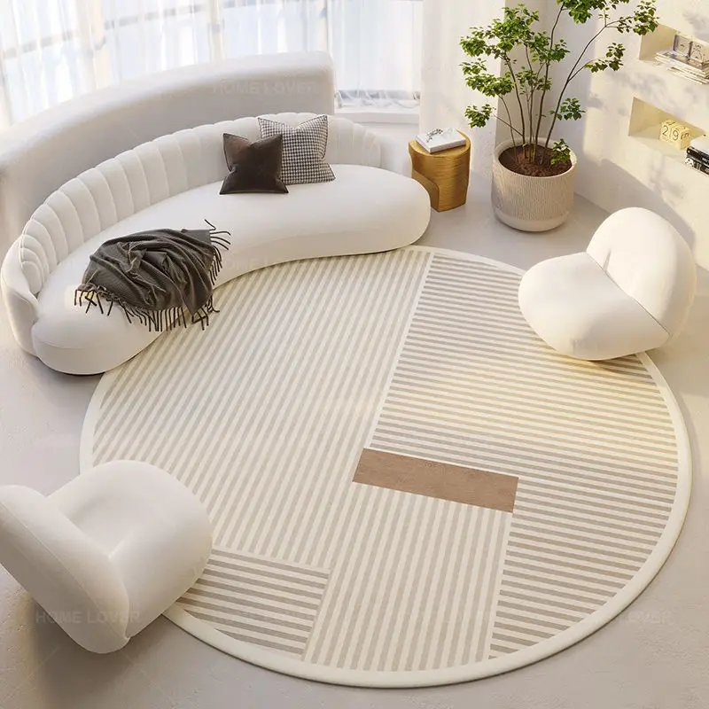 Tapis sol textile déco — Tapis de sol rond japonais Ins Simple | home20.fr