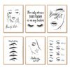 Mode maquillage toile peinture sourcils, décoration murale salon fille chambre décor photo