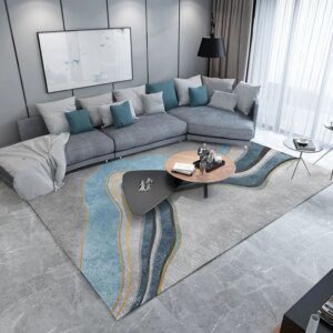 Tapis Rectangulaire Luxe Léger – Élégance Moderne Grande Surface