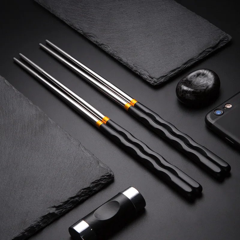 Baguettes chinoises ustensile de — Baguettes chinoises en acier inoxydable baguettes japonaises baguettes alimentaires en métal | home20.fr