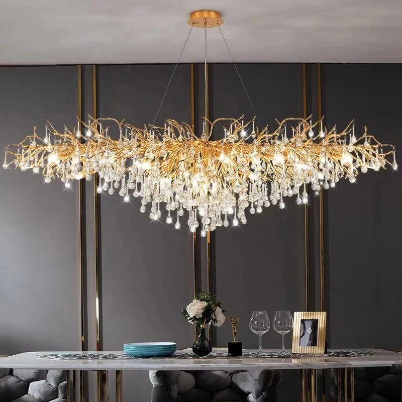 Plafonnier LED suspendu en cristal au design moder