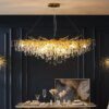 Plafonnier LED suspendu en cristal au design moderne de luxe