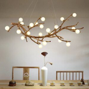 Plafonnier LED suspendu au design nordique rétro, style Art de la branche d'un arbre