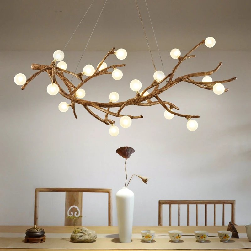 Plafonnier LED suspendu au design nordique rétro, 