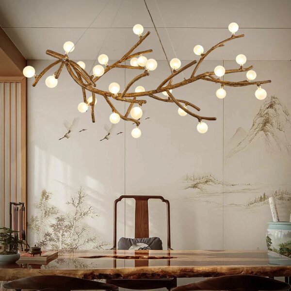 Plafonnier LED suspendu au design nordique rétro, style Art de la branche d'un arbre
