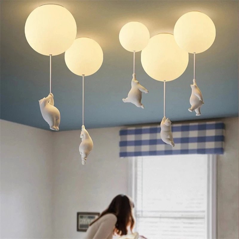 Plafonnier LED suspendu au design ourson moderne