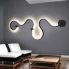 Lampe murale LED rvb modernes noires et blanches pour chambre à coucher