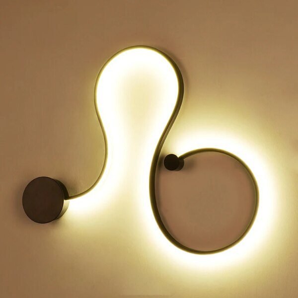 Lampe murale LED rvb modernes noires et blanches pour chambre à coucher