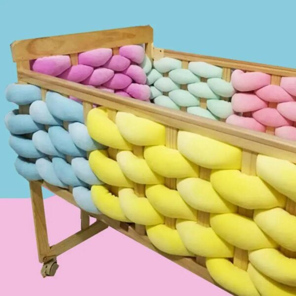 barriere de lit Pare-choc de lit pour bébé de 5M, doublure de berceau en maille