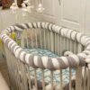 barriere de lit Pare-choc de lit pour bébé de 5M, doublure de berceau en maille