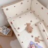 barriere de lit garde-corps en coton pour bébé, nouveau-né, mignon, broderie, clôture