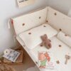 barriere de lit garde-corps en coton pour bébé, nouveau-né, mignon, broderie, clôture