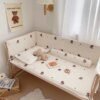 barriere de lit garde-corps en coton pour bébé, nouveau-né, mignon, broderie, clôture