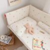 barriere de lit garde-corps en coton pour bébé, nouveau-né, mignon, broderie, clôture