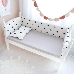 barriere de lit amovible et lavable en pur coton, pour berceau de bébé