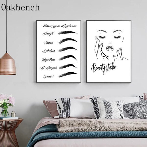 Affiche en toile noire et blanche à la mode,décoration murale de chambre à coucher