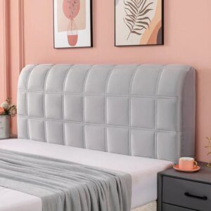 Housse de Tête de Lit en Velours – Élastique, Épais